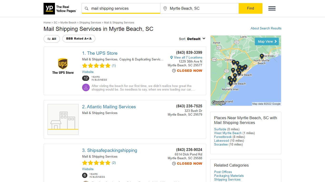 Mail Shipping Services in Myrtle Beach, SC - Yellow Pages